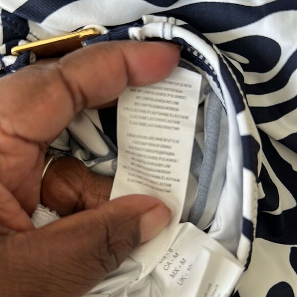 Trina Turk Zebra Handkerchief Rev Bottom Swimsuit Set 6 - Picture 12 of 12